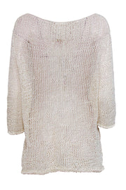 Current Boutique-Annette Görtz - Cream Open Knit Cotton Blend Sweater Sz S