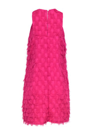 Current Boutique-Anthropologie - Fuchsia Fringed Polka Dot Embossed Sleeveless Shift Dress Sz 6