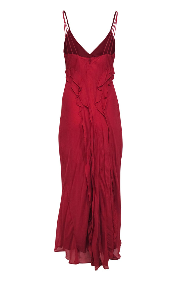Current Boutique-Anthropologie - Red Ruffled Maxi Slip Dress Sz 8