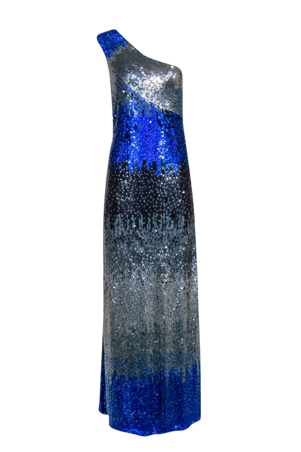 Current Boutique-Antik Batik - Blue & Silver Ombre Sequin Gown Sz S