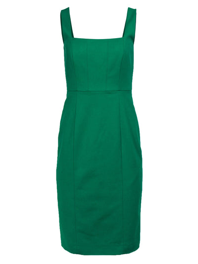 Current Boutique-Antonio Melani - Kelly Green Cotton Blend Midi Length Fitted Sheath Dress Sz 4