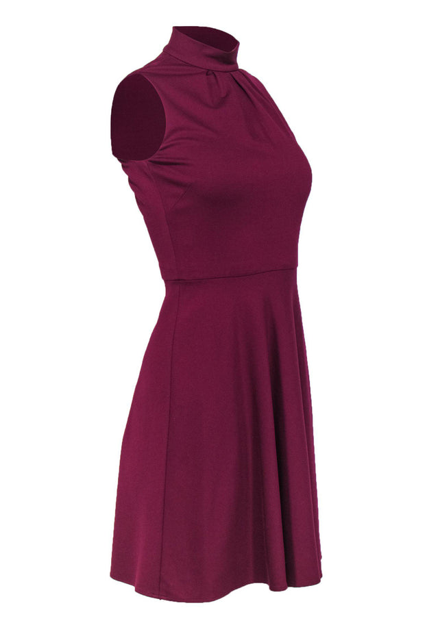 Current Boutique-Antonio Melani - Magenta High Neck Sleeveless Fit & Flare Dress Sz 0
