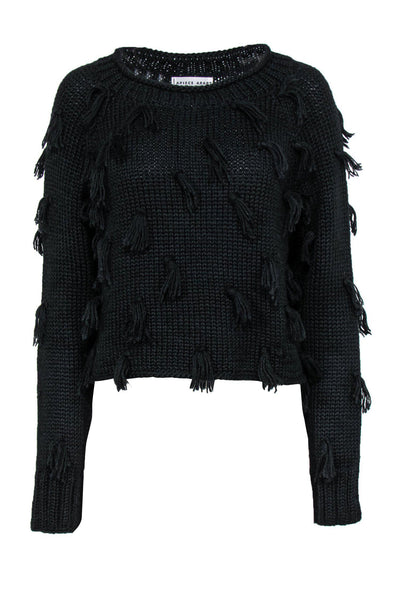 Current Boutique-Apiece Apart - Black Knit Fringe Sweater Sz S