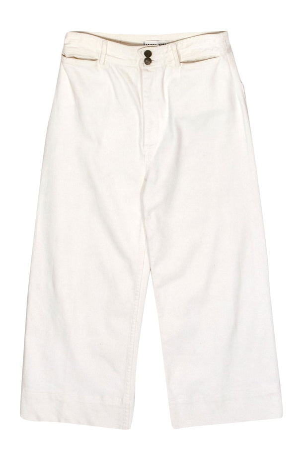Current Boutique-Apiece Apart - White High Waisted Wide Leg Jeans Sz 8