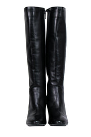 Current Boutique-Aquatalia - Black Leather Heeled Knee High Boots Sz 7
