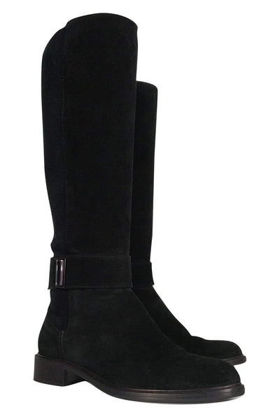 Current Boutique-Aquatalia - Black Suede Tall Boots Sz 7