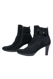 Current Boutique-Aquatalia - Black Textured Heeled Ankle Booties Sz 8