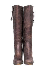 Current Boutique-Aquatalia - Brown Leather Waterproof Heeled Over-the-Knee Boots Sz 9.5