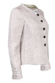 Current Boutique-Armani Collezioni - Beige & Silver Reptile Texture Jacket Sz 8