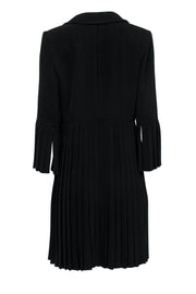 Current Boutique-Armani Collezioni - Black Blazer-Style Bell Sleeve Fit & Flare Dress w/ Pleated Skirt Sz 10