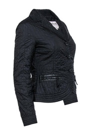 Current Boutique-Armani Collezioni - Black Blazer-Style Quilted Jacket Sz 2