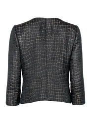Current Boutique-Armani Collezioni - Black & Gold Textured Button-Up Jacket Sz 10