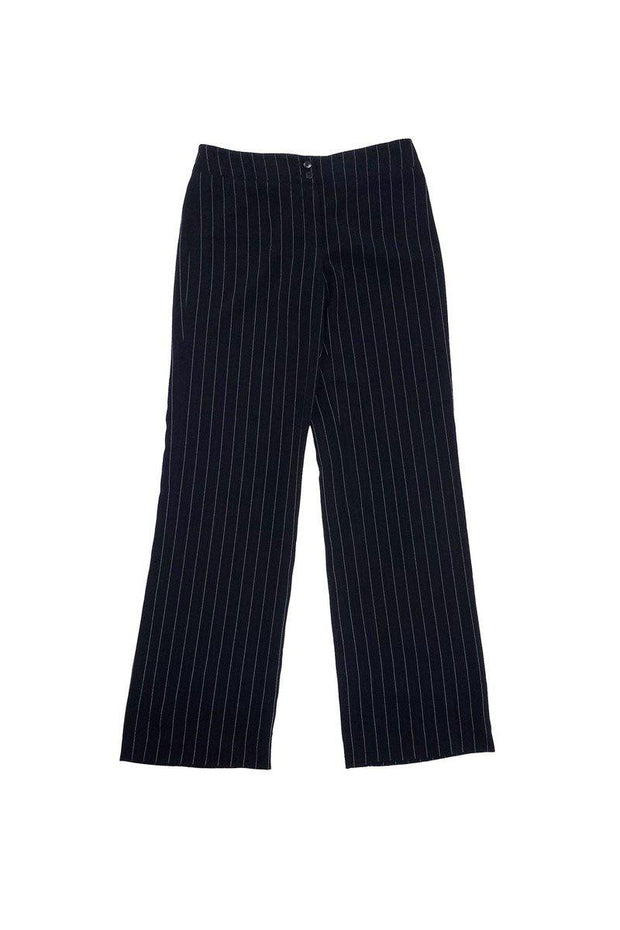 Current Boutique-Armani Collezioni - Black & Grey Pinstripe Trousers Sz 8
