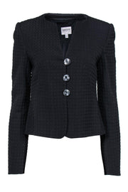 Current Boutique-Armani Collezioni - Black Houndstooth Textured Jacket Sz 8