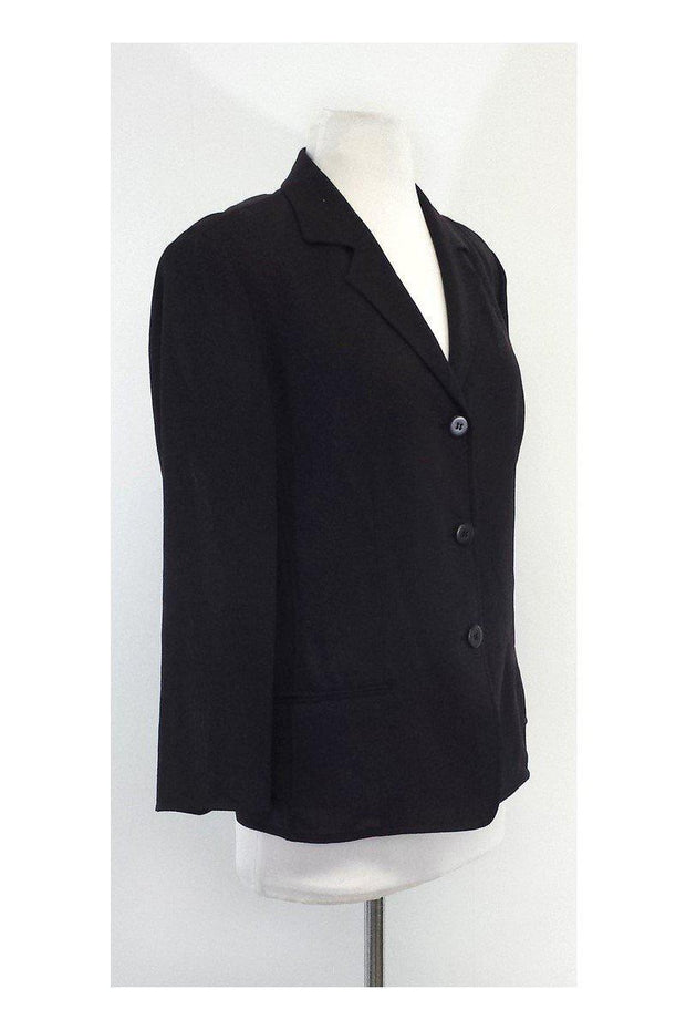 Current Boutique-Armani Collezioni - Black Linen Blazer Sz 10
