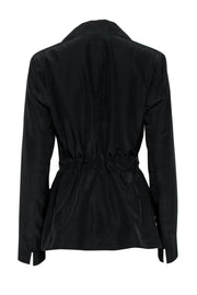Current Boutique-Armani Collezioni - Black Nylon Belted Blazer Sz 8