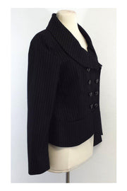 Current Boutique-Armani Collezioni - Black Pinstripe Blazer Sz 6