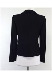 Current Boutique-Armani Collezioni - Black Pinstripe Ruched Blazer Sz 6