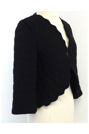 Current Boutique-Armani Collezioni - Black Scalloped Quilted Jacket Sz 8