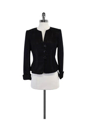 Current Boutique-Armani Collezioni - Black Spotted Cotton Jacket Sz 6