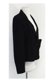 Current Boutique-Armani Collezioni - Black Textured Bow Blazer Sz 10