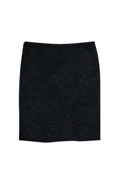 Current Boutique-Armani Collezioni - Black Textured Skirt Sz 12