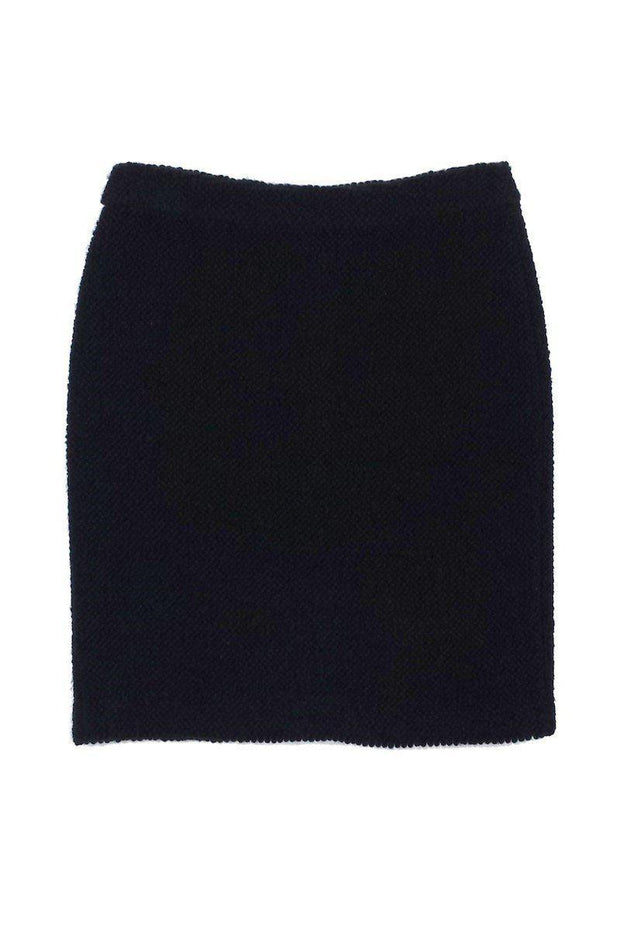 Current Boutique-Armani Collezioni - Black Textured Wool Blend Skirt Sz 6