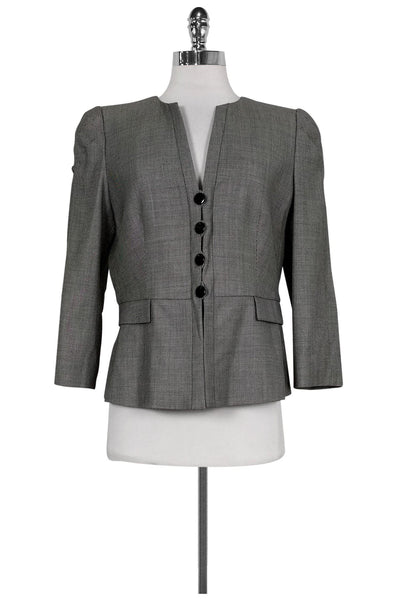 Current Boutique-Armani Collezioni - Black & White Patterned Blazer Sz 10