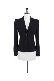 Current Boutique-Armani Collezioni - Black Wool Blend Blazer Sz 2