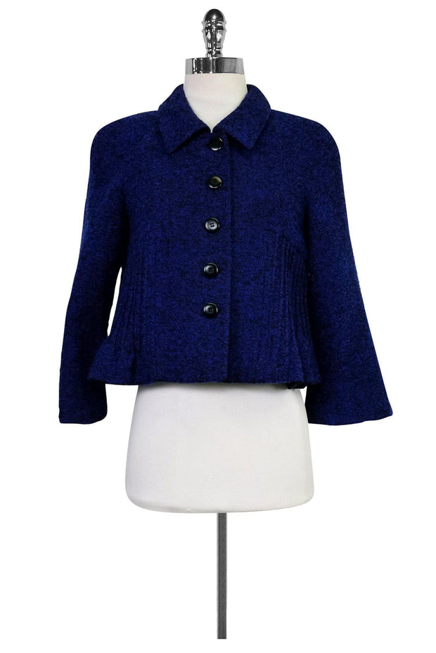 Current Boutique-Armani Collezioni - Blue & Black Wool Blend Jacket Sz 6