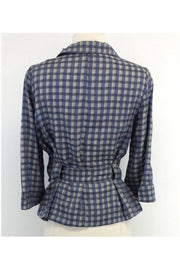 Current Boutique-Armani Collezioni - Blue & Grey Plaid Jacket Sz 4