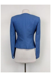 Current Boutique-Armani Collezioni - Blue Textured Blazer Sz 4