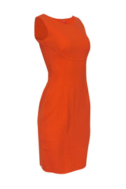 Current Boutique-Armani Collezioni - Bright Orange Textured Wool Sheath Dress Sz 2