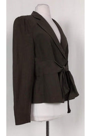 Current Boutique-Armani Collezioni - Brown Linen & Silk Blazer Sz 10