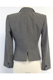 Current Boutique-Armani Collezioni - Cream & Black Checkered Print Suit Jacket Sz 4