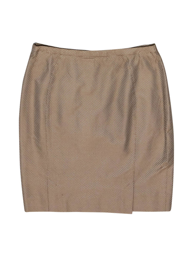 Current Boutique-Armani Collezioni - Gold Textured Pencil Skirt Sz 10