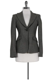 Current Boutique-Armani Collezioni - Grey, Brown & Black Woven Blazer Sz 2