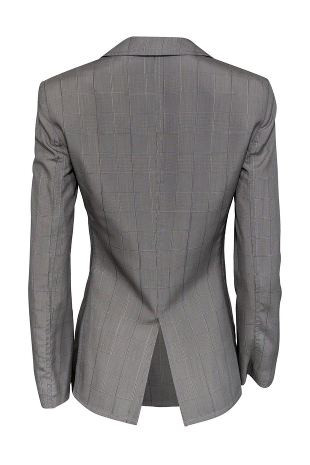 Current Boutique-Armani Collezioni - Grey Glen Plaid Double Button Blazer Sz 6