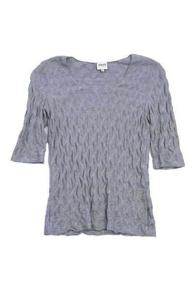 Current Boutique-Armani Collezioni - Grey Textured Top Sz 6
