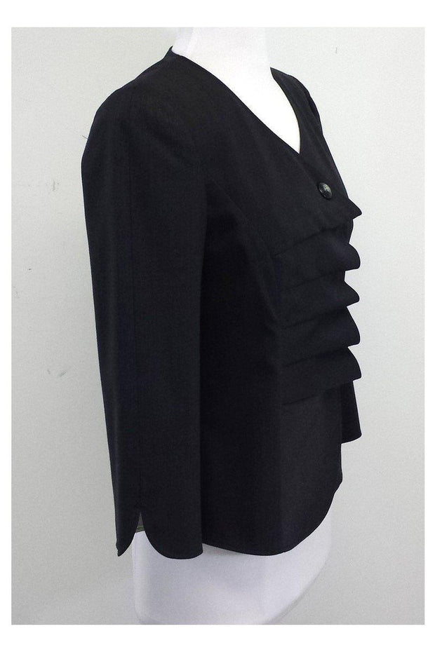 Current Boutique-Armani Collezioni - Grey Wool Blend Ruffle Jacket Sz 6