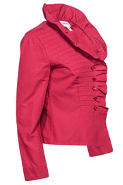 Current Boutique-Armani Collezioni - Hot Pink Pleated Blouse w/ Ruffles Sz 8