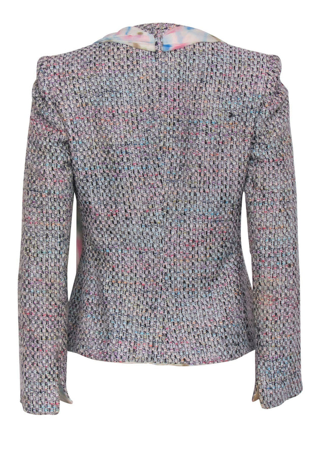 Current Boutique-Armani Collezioni - Multicolored Tweed Blazer w/ Silk Scarf Design Sz 6