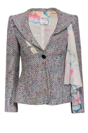 Current Boutique-Armani Collezioni - Multicolored Tweed Blazer w/ Silk Scarf Design Sz 6