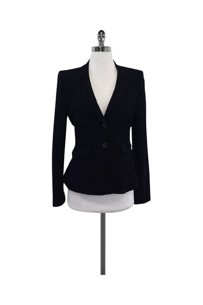 Current Boutique-Armani Collezioni - Navy & Purple Striped Suit Jacket Sz 8