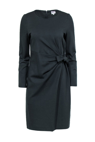 Current Boutique-Armani Collezioni - Olive Knit Dress w/ Front Tie Sz 10