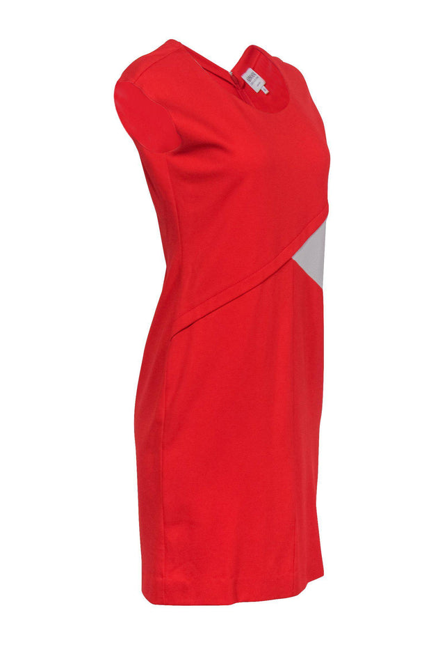 Current Boutique-Armani Collezioni - Orange Sleeveless Sheath Dress w/ Cream Paneling Sz 10