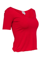 Current Boutique-Armani Collezioni - Red Short Sleeve Cropped Tee Sz 6