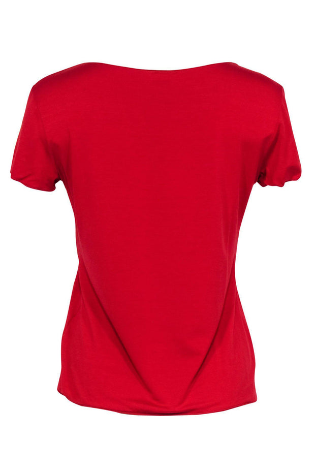 Current Boutique-Armani Collezioni - Red Short Sleeve Tee Sz 10