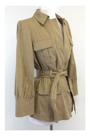 Current Boutique-Armani Collezioni - Tan Linen & Cotton Jacket Sz 8