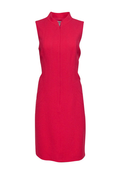 Current Boutique-Armani Collezioni - Watermelon Pink Textured Wool Dress Sz 12